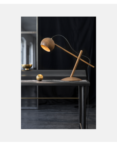 Lune Table Lamp Fumed Oak, Oiled